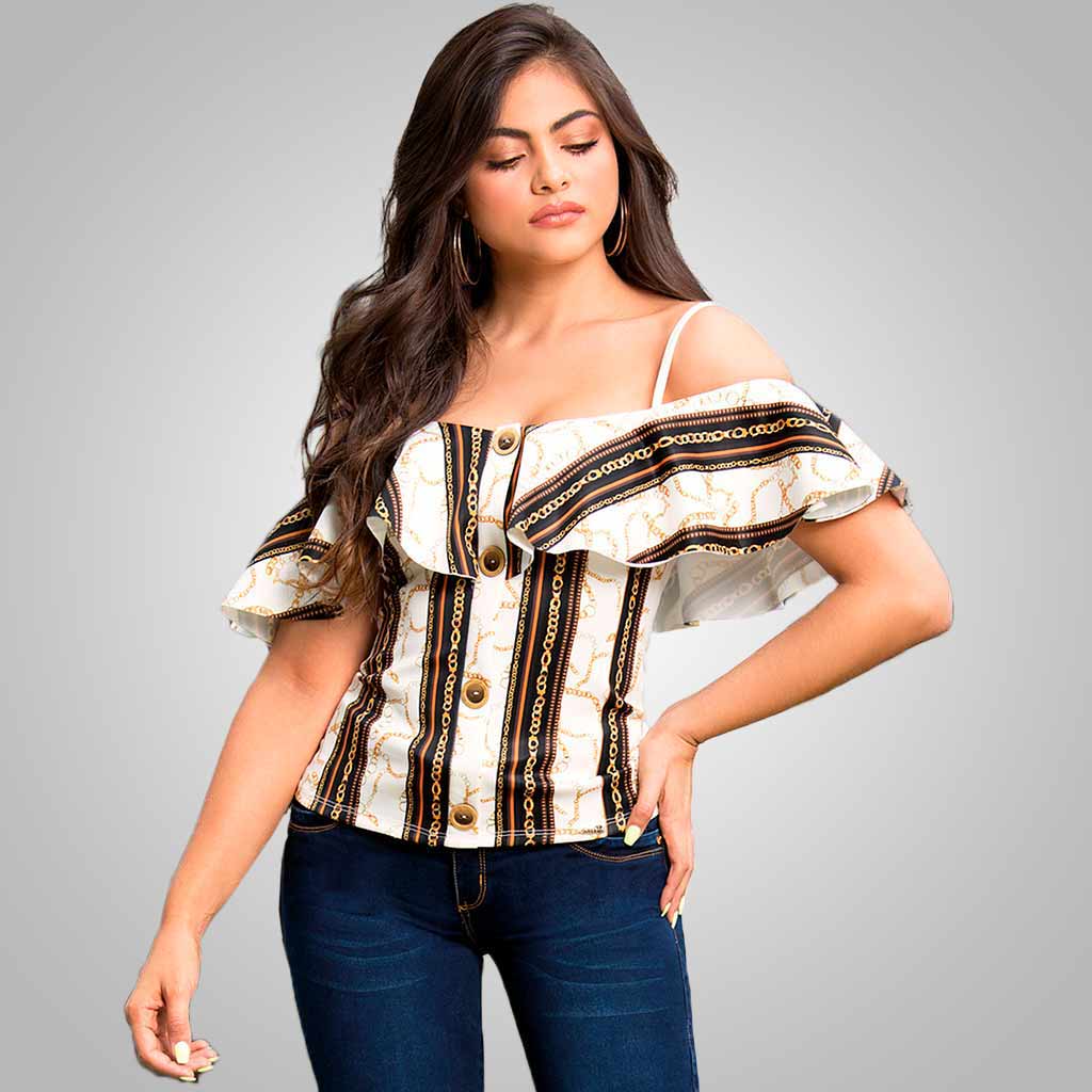 blusas con estampado de cadenas