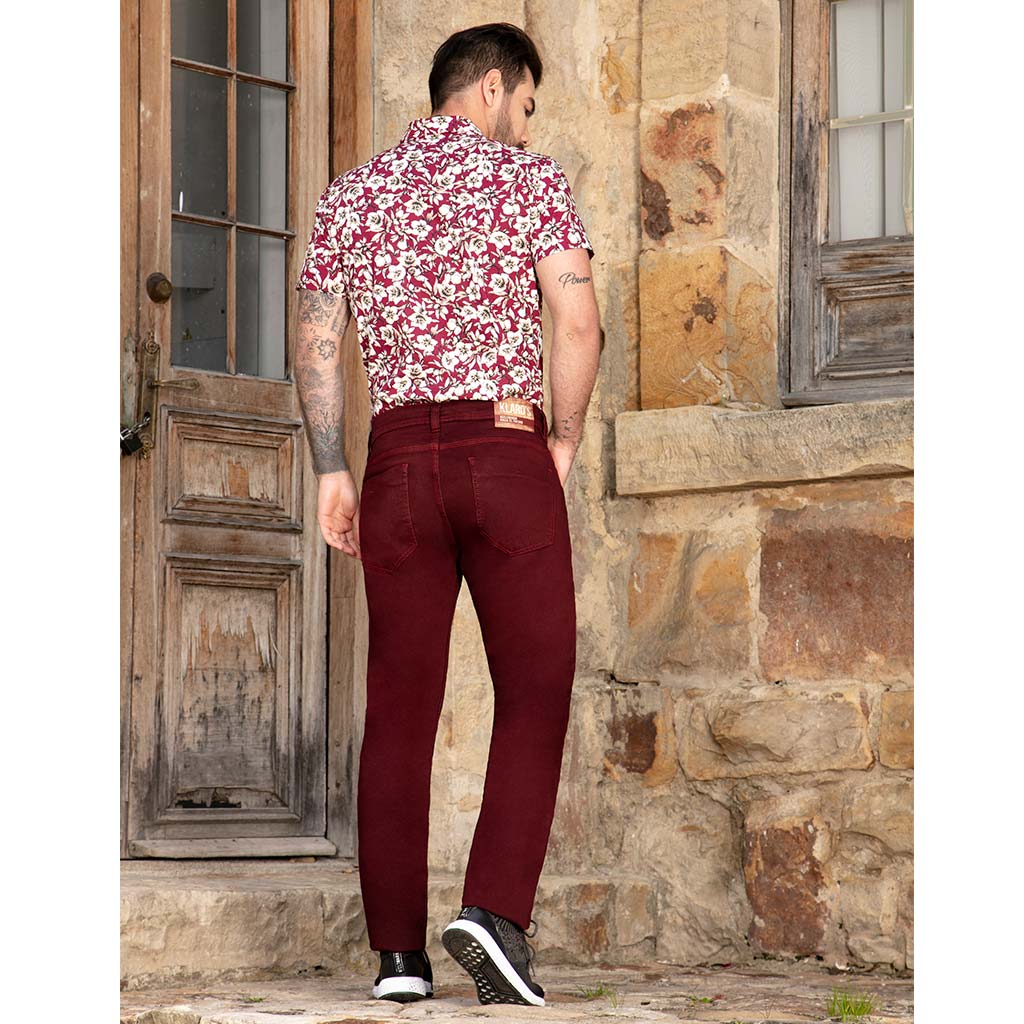 Klaros - Jean hombre confort vinotinto - Madrugon.com, ¡la mejor tienda de  ropa al por mayor!