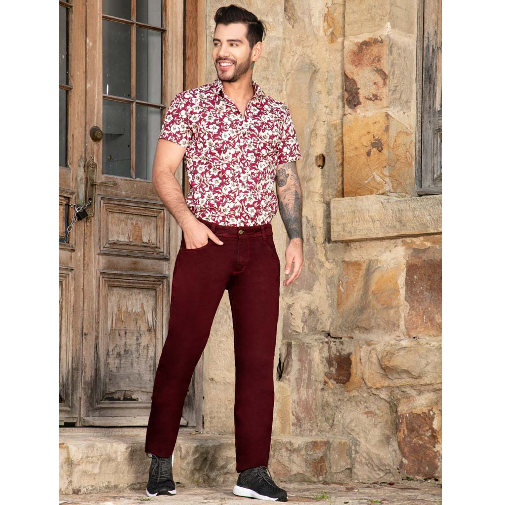 Klaros - Jean hombre confort vinotinto - Madrugon.com, ¡la mejor tienda de  ropa al por mayor!