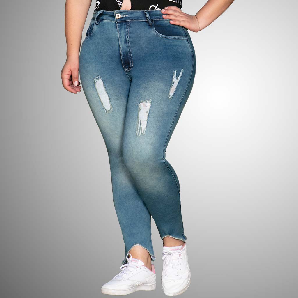 Waoo - Jean Azul con destroyer ochentero - Madrugon.com, ¡la mejor tienda  de ropa al por mayor!