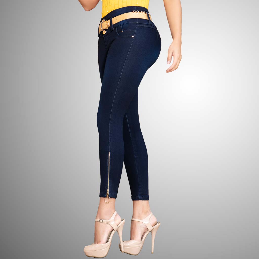 Waoo - Jean azul oscuro con cierre en la bota - Madrugon.com, ¡la mejor  tienda de ropa al por mayor!