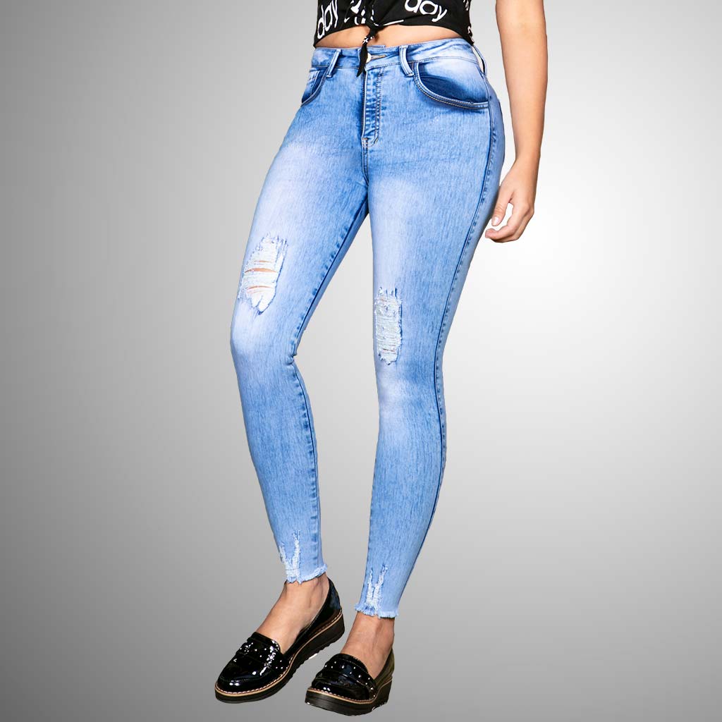 Waoo - Jean azul claro con destroyer - Madrugon.com, ¡la mejor tienda de  ropa al por mayor!